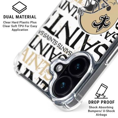 NFL New Orleans Saints - Blast iPhone 16 Clear Case