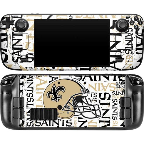 NFL New Orleans Saints - Blast Steam Deck Handheld Gaming Computer OLED Skin