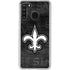 NFL New Orleans Saints Black & White Galaxy A21 Clear Case