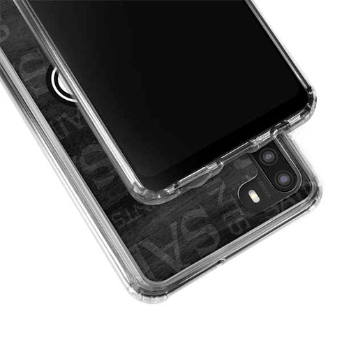 NFL New Orleans Saints Black & White Galaxy A21 Clear Case