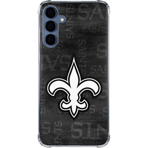 NFL New Orleans Saints Black & White Galaxy A35 5G Clear Case