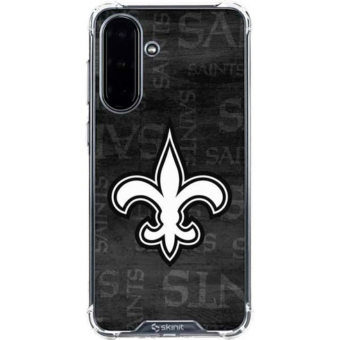 NFL New Orleans Saints Black & White Galaxy A36 5G Clear Case