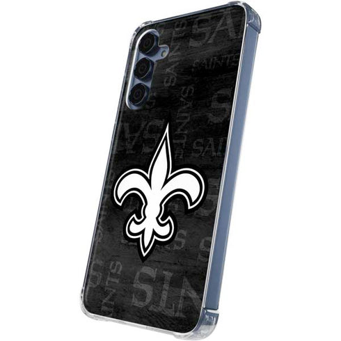 NFL New Orleans Saints Black & White Galaxy A55 5G Clear Case