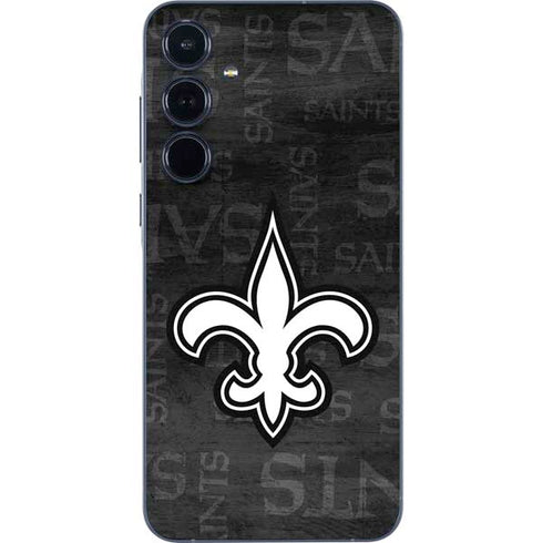 NFL New Orleans Saints Black & White Galaxy A55 5G Skin