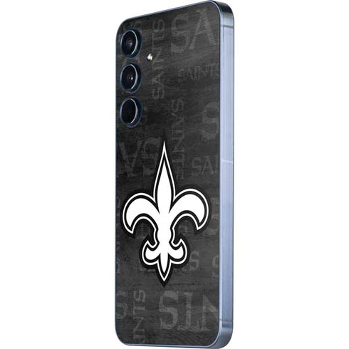 NFL New Orleans Saints Black & White Galaxy A55 5G Skin