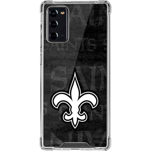 NFL New Orleans Saints Black & White Galaxy Note20 5G Clear Case