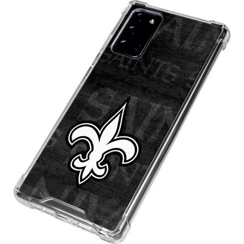 NFL New Orleans Saints Black & White Galaxy Note20 5G Clear Case