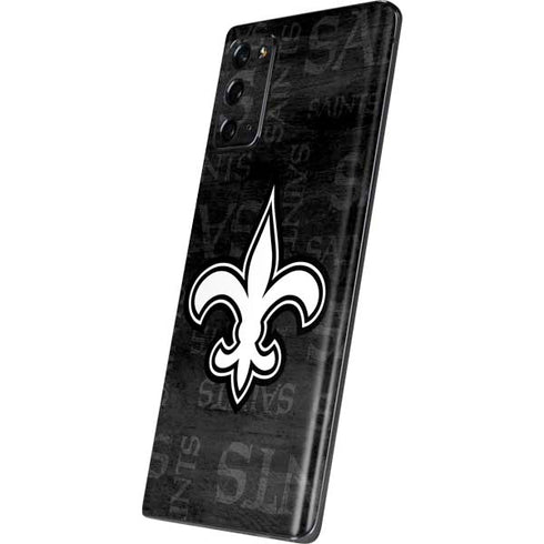 NFL New Orleans Saints Black & White Galaxy Note20 5G Skin