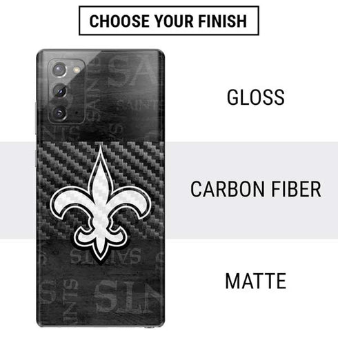 NFL New Orleans Saints Black & White Galaxy Note20 5G Skin