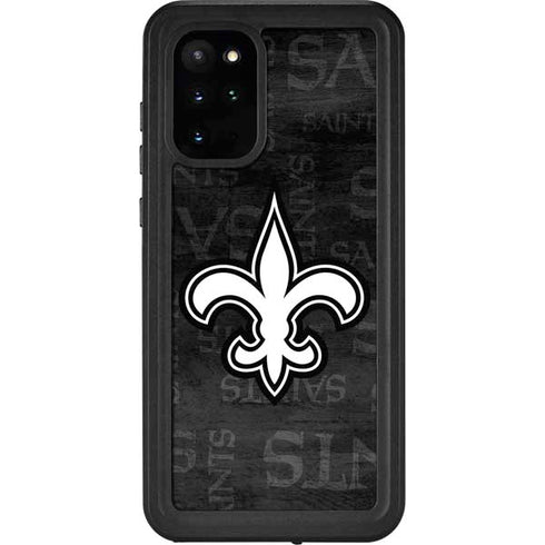 NFL New Orleans Saints Black & White Galaxy S20 Plus Waterproof Case