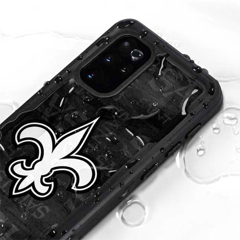 NFL New Orleans Saints Black & White Galaxy S20 Plus Waterproof Case