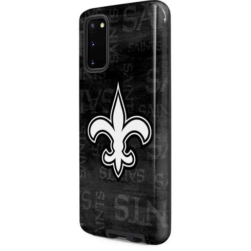 NFL New Orleans Saints Black & White Galaxy S20 Pro Case
