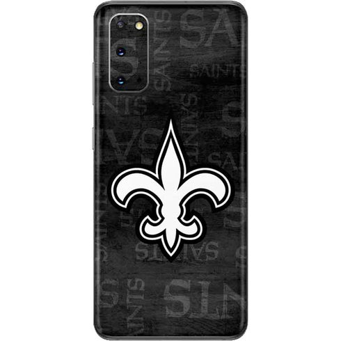 NFL New Orleans Saints Black & White Galaxy S20 Skin