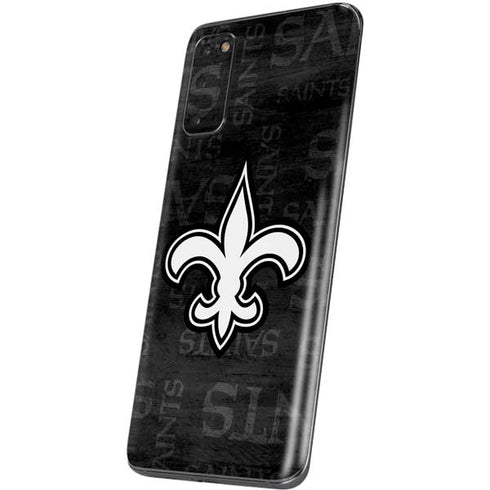 NFL New Orleans Saints Black & White Galaxy S20 Skin