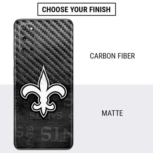 NFL New Orleans Saints Black & White Galaxy S20 Skin