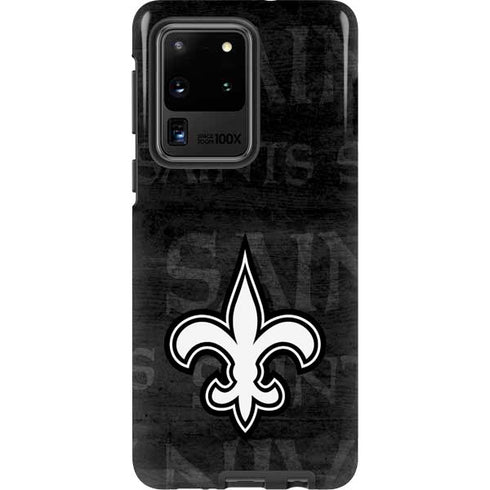 NFL New Orleans Saints Black & White Galaxy S20 Ultra 5G Pro Case