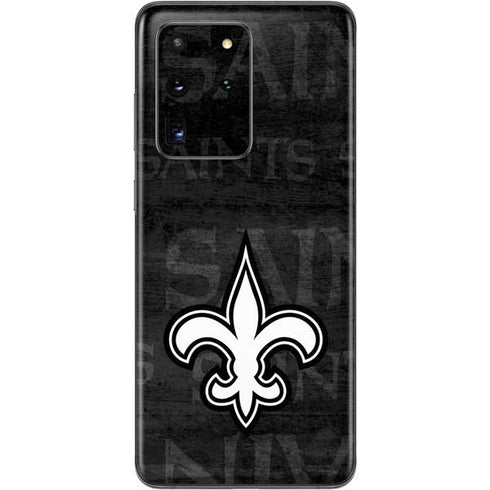 NFL New Orleans Saints Black & White Galaxy S20 Ultra 5G Skin