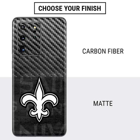NFL New Orleans Saints Black & White Galaxy S20 Ultra 5G Skin