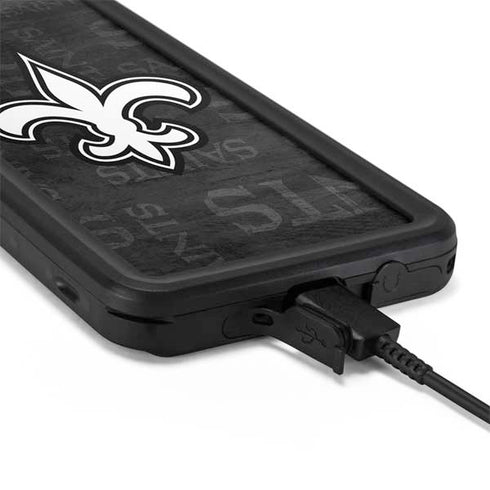 NFL New Orleans Saints Black & White Galaxy S20 Waterproof Case