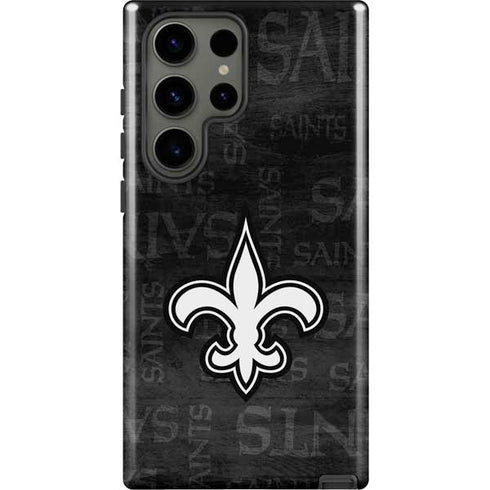 NFL New Orleans Saints Black & White Galaxy S23 Ultra Pro Case