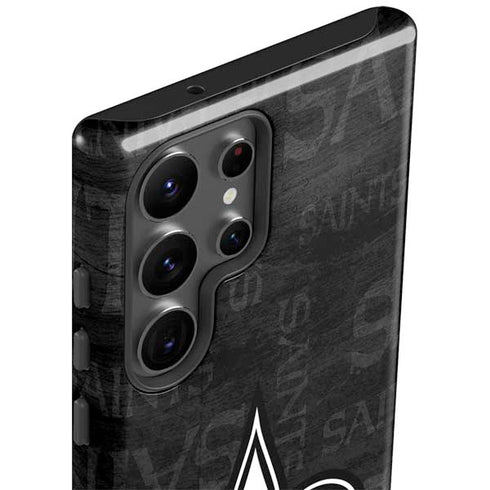 NFL New Orleans Saints Black & White Galaxy S23 Ultra Pro Case