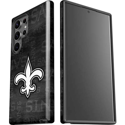 NFL New Orleans Saints Black & White Galaxy S23 Ultra Pro Case