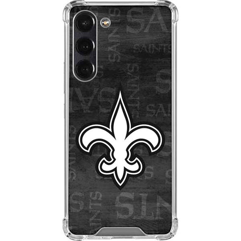 NFL New Orleans Saints Black & White Galaxy S24 FE Clear Case