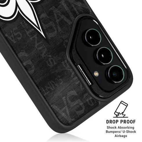 NFL New Orleans Saints Black & White Galaxy S24 FE Kickstand Case