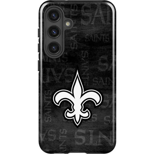 NFL New Orleans Saints Black & White Galaxy S25 Impact Case