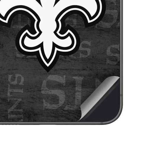 NFL New Orleans Saints Black & White Galaxy S25 Plus Skin