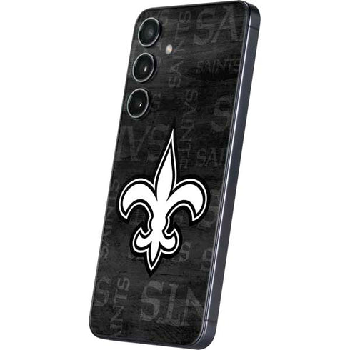 NFL New Orleans Saints Black & White Galaxy S25 Skin