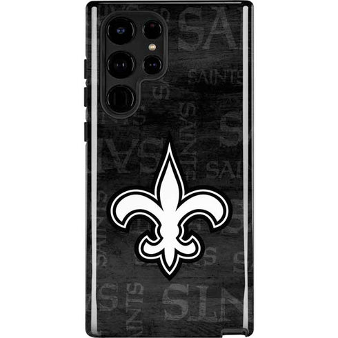 NFL New Orleans Saints Black & White Galaxy S25 Ultra Impact Case