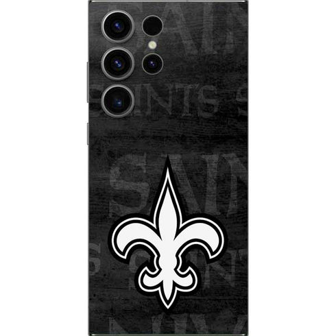 NFL New Orleans Saints Black & White Galaxy S25 Ultra Skin