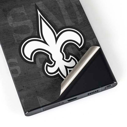 NFL New Orleans Saints Black & White Galaxy S25 Ultra Skin