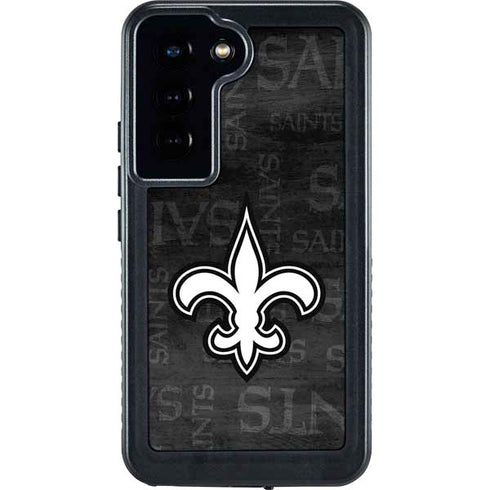 NFL New Orleans Saints Black & White Galaxy S24 Waterproof Case