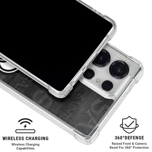 NFL New Orleans Saints Black & White Galaxy S25 Ultra Clear Case
