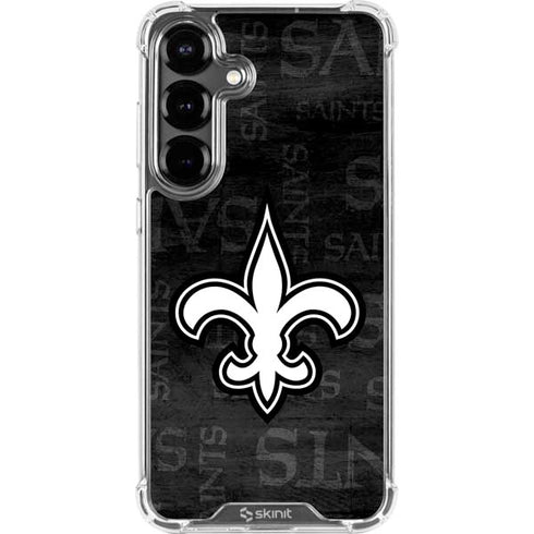 NFL New Orleans Saints Black & White Galaxy S26 Clear Case