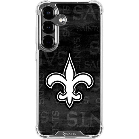 NFL New Orleans Saints Black & White Galaxy S26 Plus Clear Case