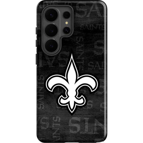 NFL New Orleans Saints Black & White Galaxy S26 Ultra Impact Case