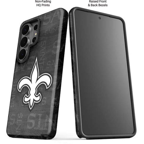 NFL New Orleans Saints Black & White Galaxy S26 Ultra Impact Case
