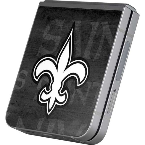 NFL New Orleans Saints Black & White Galaxy Z Flip6 Skin