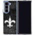 NFL New Orleans Saints Black & White Galaxy Z Fold5 5G Clear Case