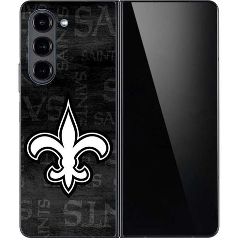 NFL New Orleans Saints Black & White Galaxy Z Fold5 5G Skin