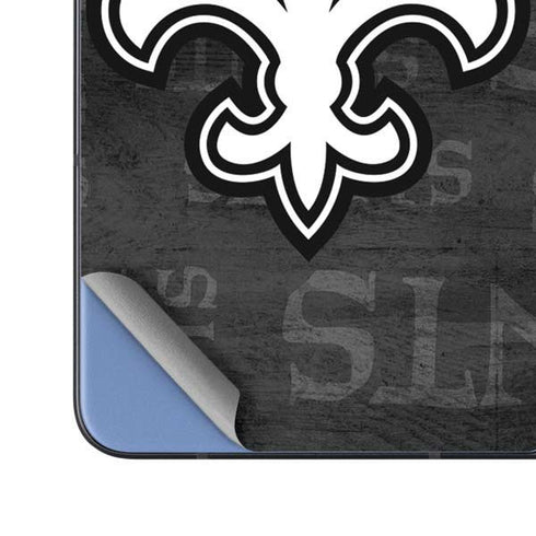 NFL New Orleans Saints Black & White Galaxy Z Fold5 5G Skin