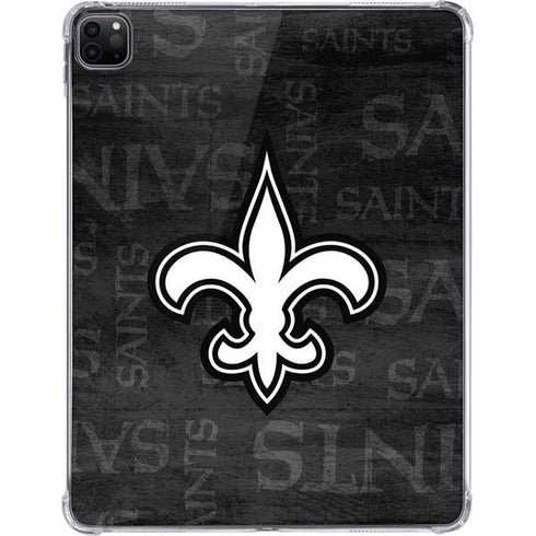 NFL New Orleans Saints Black & White iPad Pro 11in (2024) Clear Case