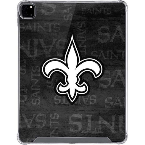 NFL New Orleans Saints Black & White iPad Pro 12.9in (2020) Clear Case