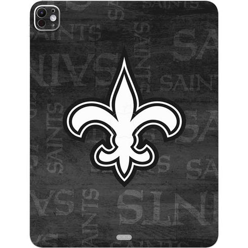 NFL New Orleans Saints Black & White iPad Pro 13in M4 (2024) Skin