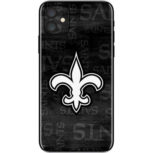 NFL New Orleans Saints Black & White iPhone 11 Skin