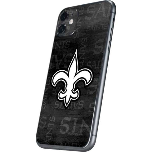 NFL New Orleans Saints Black & White iPhone 11 Skin