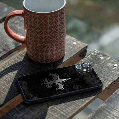 NFL New Orleans Saints Black & White iPhone 11 Skin
